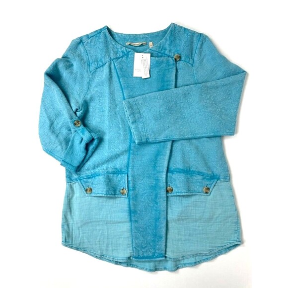 NWT Soft Surroundings Urban Escape Topper Jacket Blue Pockets Women Size M (A6) - Picture 4 of 9